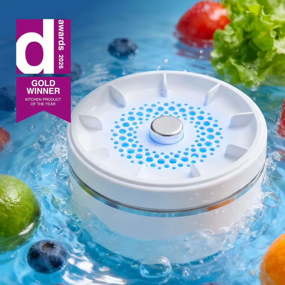 PuriEasy – Cordless spinning produce cleaner with OH-ion technology and vortex water flow